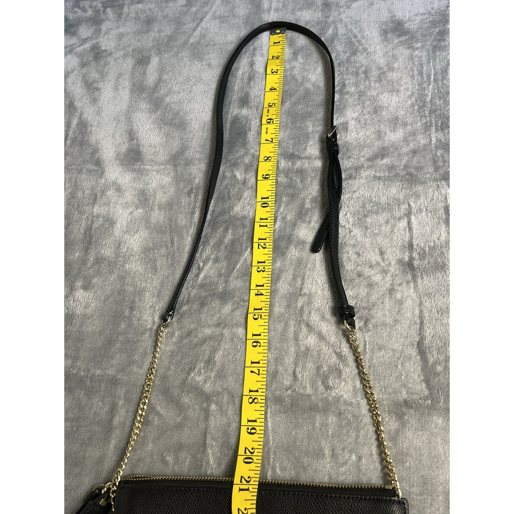 DKNY Black Saffiano Leather Evening Bag Removable Strap Chain Date Night Y2K - Picture 13 of 13